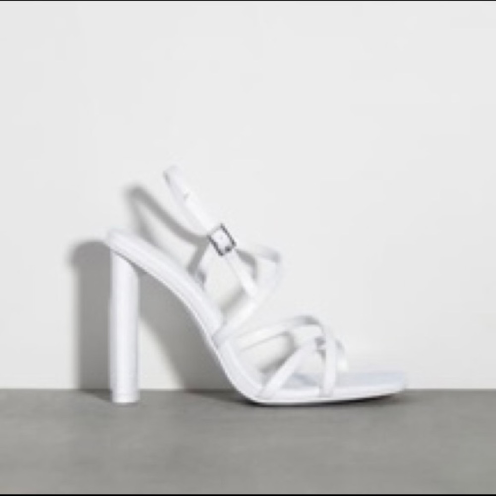 White strappy heels from Zara